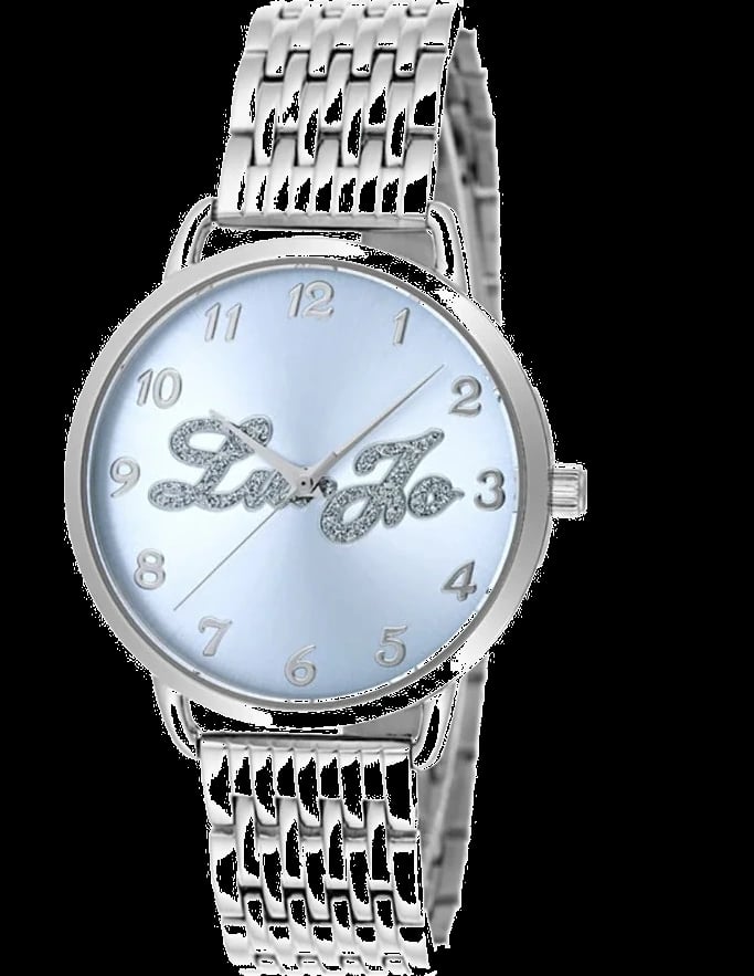 Montre Liu Jo Luxury TLJ1030 cadran argenté soleil, aiguilles facettées, index bâtons, style chic et polyvalent