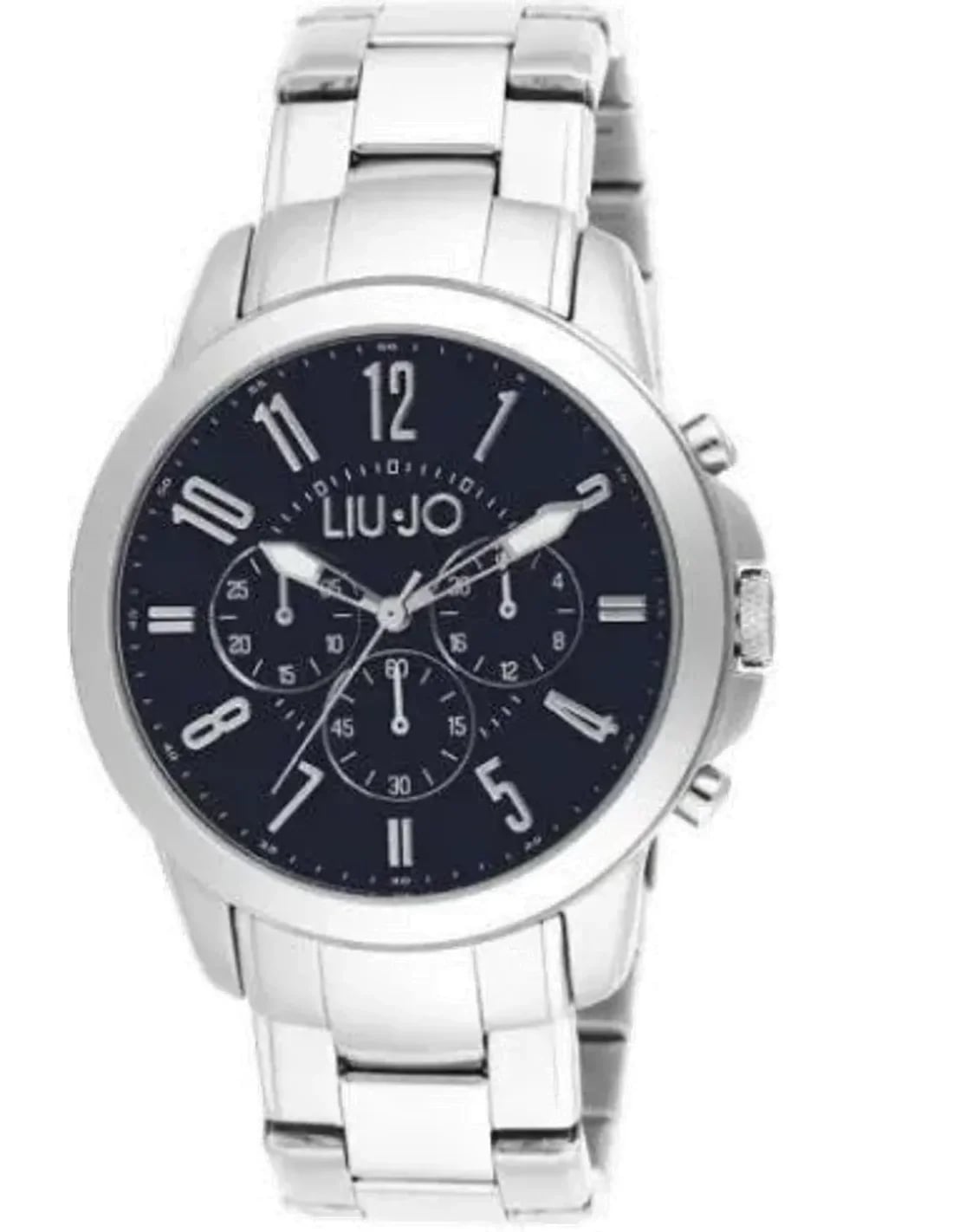 Montre Liu Jo Luxury TLJ829 au cadran argenté soleillé, aiguilles et index facettés, style sport chic