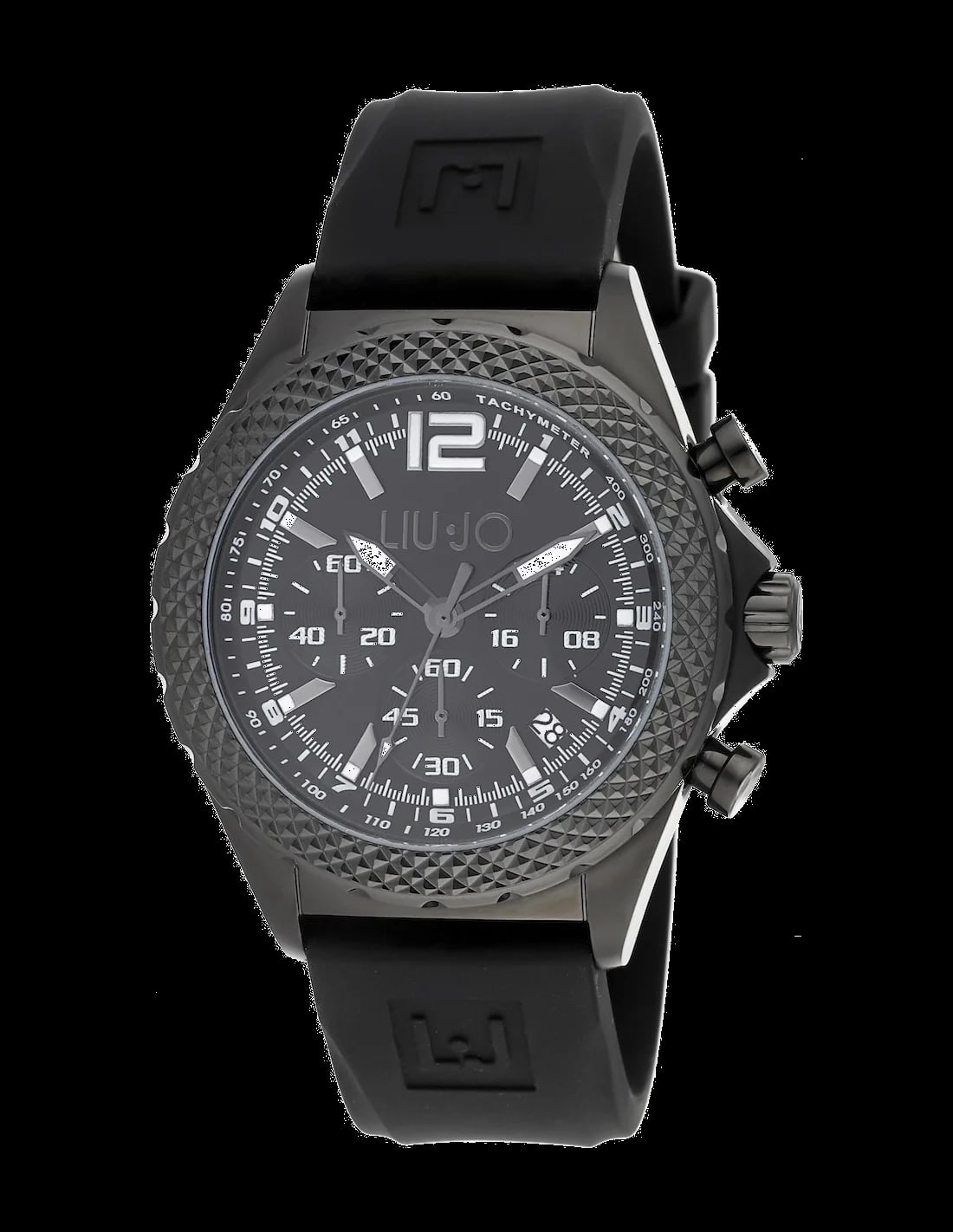 Montre Liu Jo Luxury TLJ832 noire design bionique cadran squelette style contemporain robuste