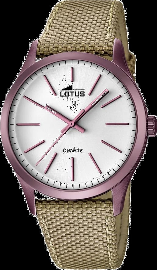 Montre Lotus L18167/1 cadran beige soleil, index bâtons noirs, aiguilles dauphine noires, style smart casual