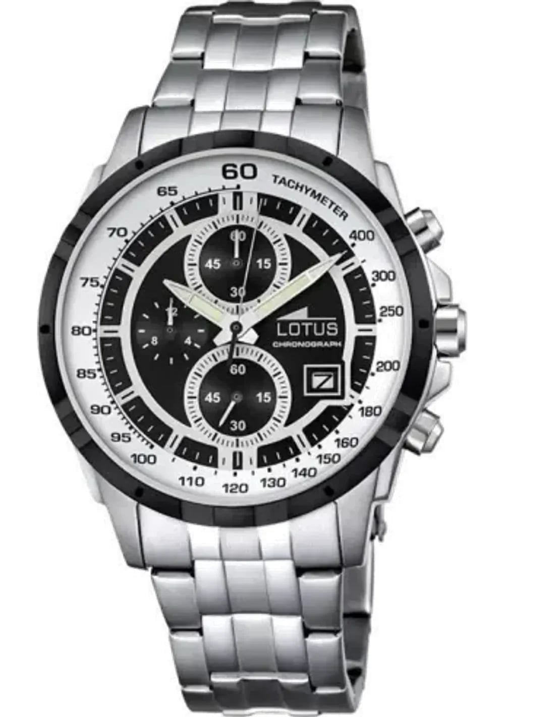 Montre Lotus L10130/4 cadran argenté soleillé, index appliqués et aiguilles luminescentes style sport-chic