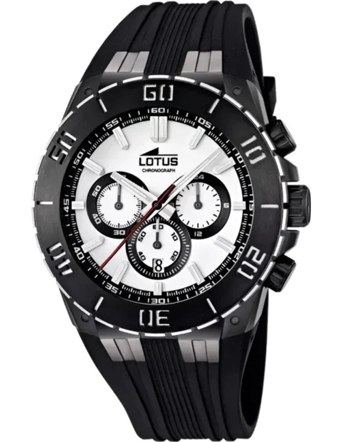 Montre Lotus L15802/1 avec cadran noir texturé et index blancs pour un style sportif
