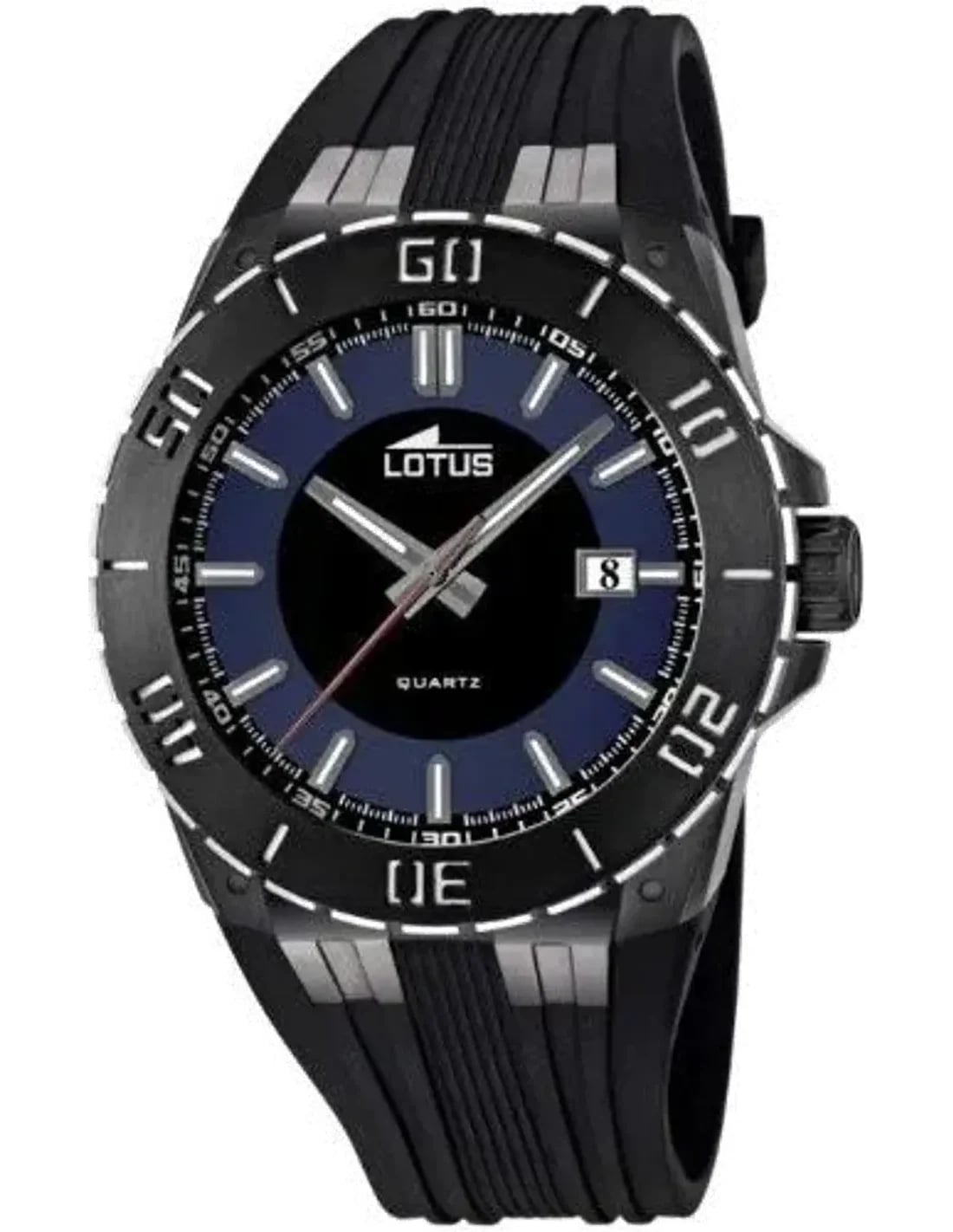 Montre Lotus L15806/2 avec cadran bicolore argent et or, aiguilles luminescentes et guichet date à 3h