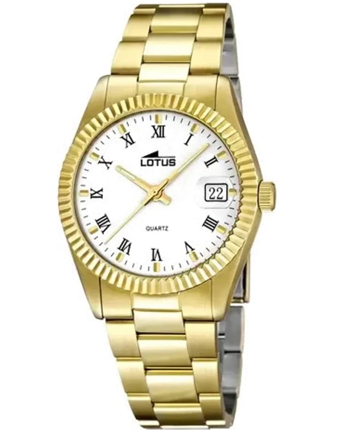 Montre Lotus L15824/1 au cadran doré soleil avec index bâtons et aiguilles de style classique