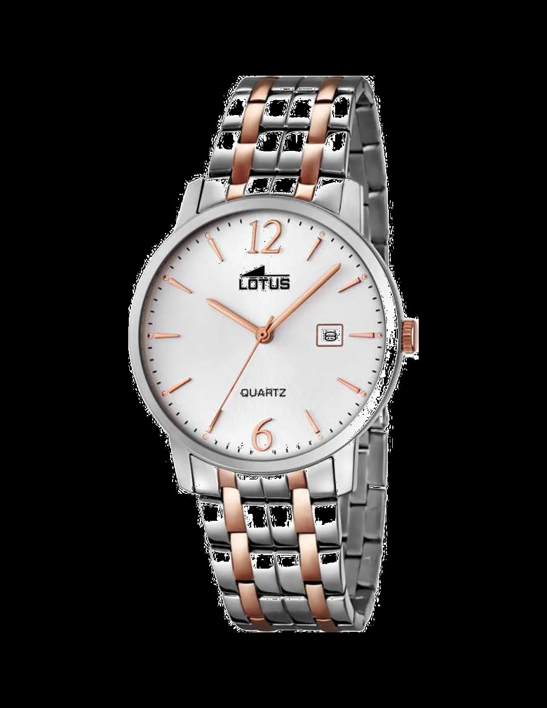 Montre Lotus L18176/2 avec cadran argenté soleillé et aiguilles bâton noires, style urbain épuré