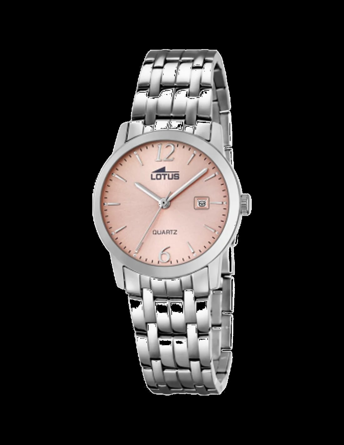 Montre Lotus L18179/2 cadran argenté soleil avec index bâtons et aiguilles polies