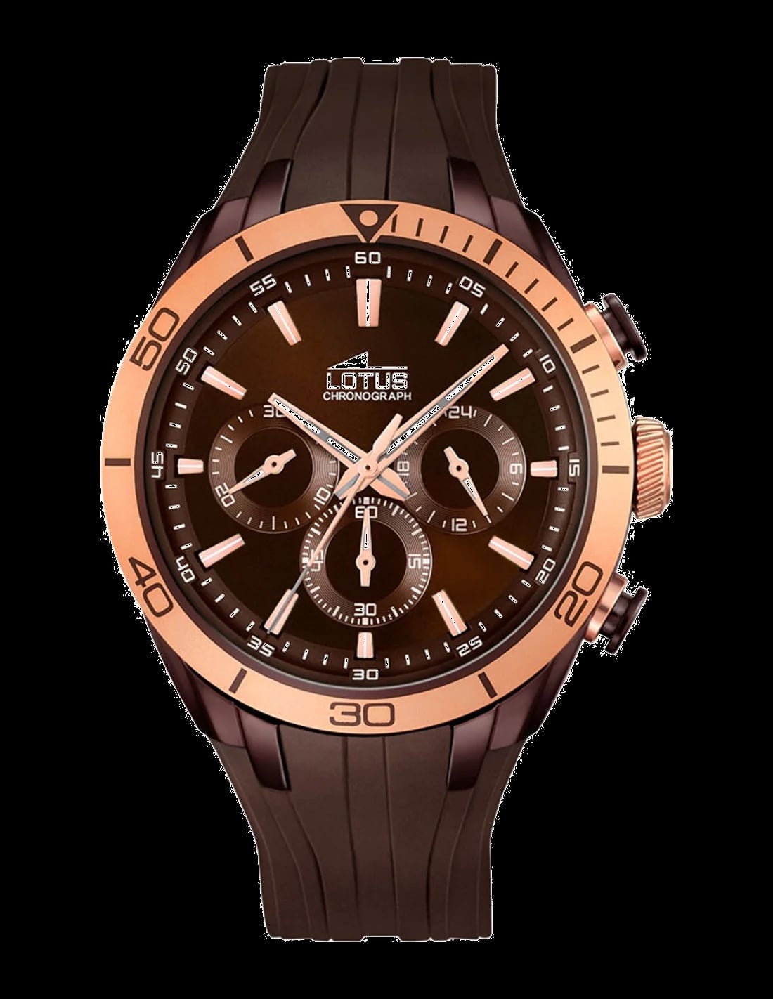 Montre Lotus L18194/1 cadran marron soleil, aiguilles argentées, style smart casual sobre