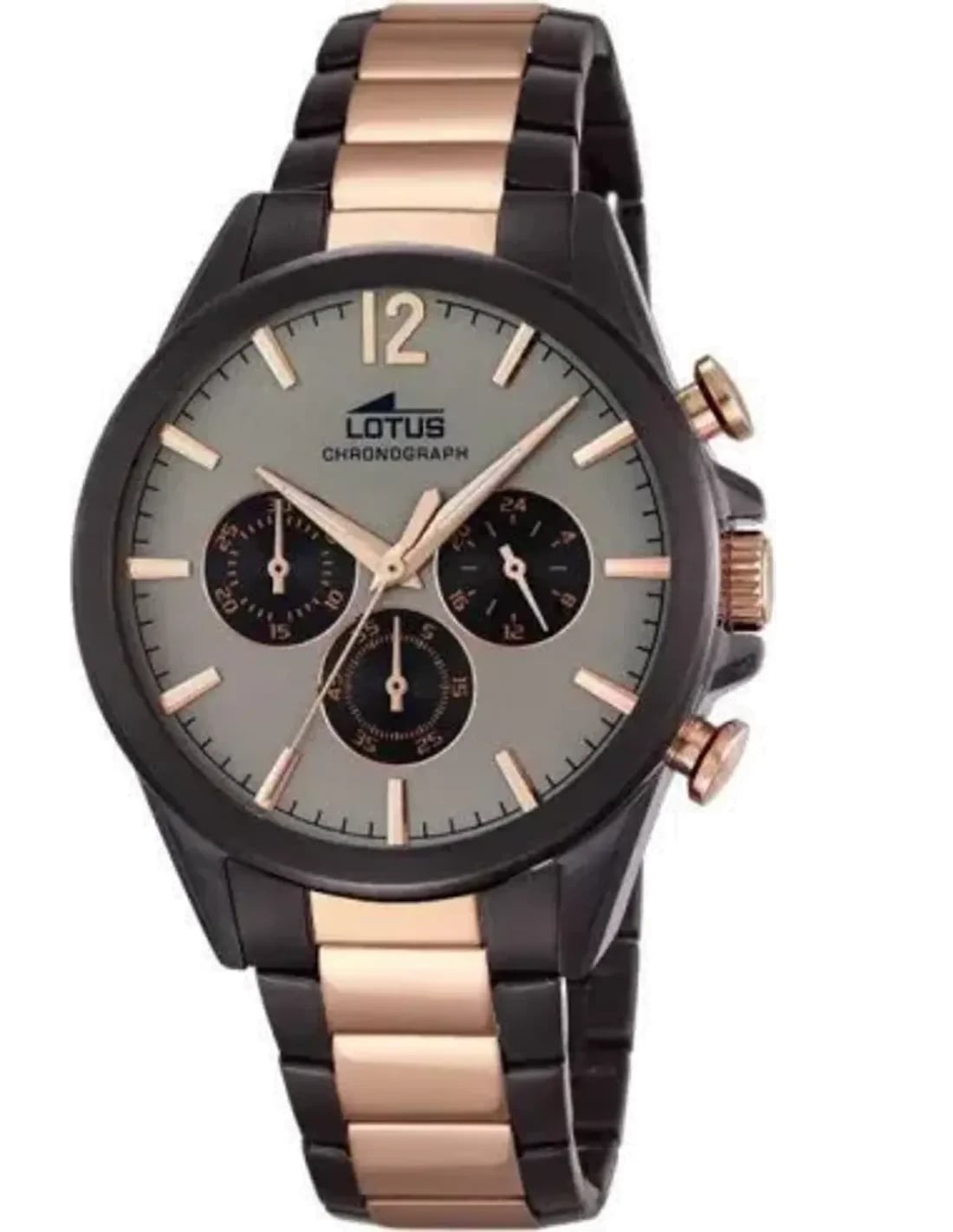 Montre Lotus L18196/1 au cadran vert soleil, boîtier en acier or rose, style élégant et sportif