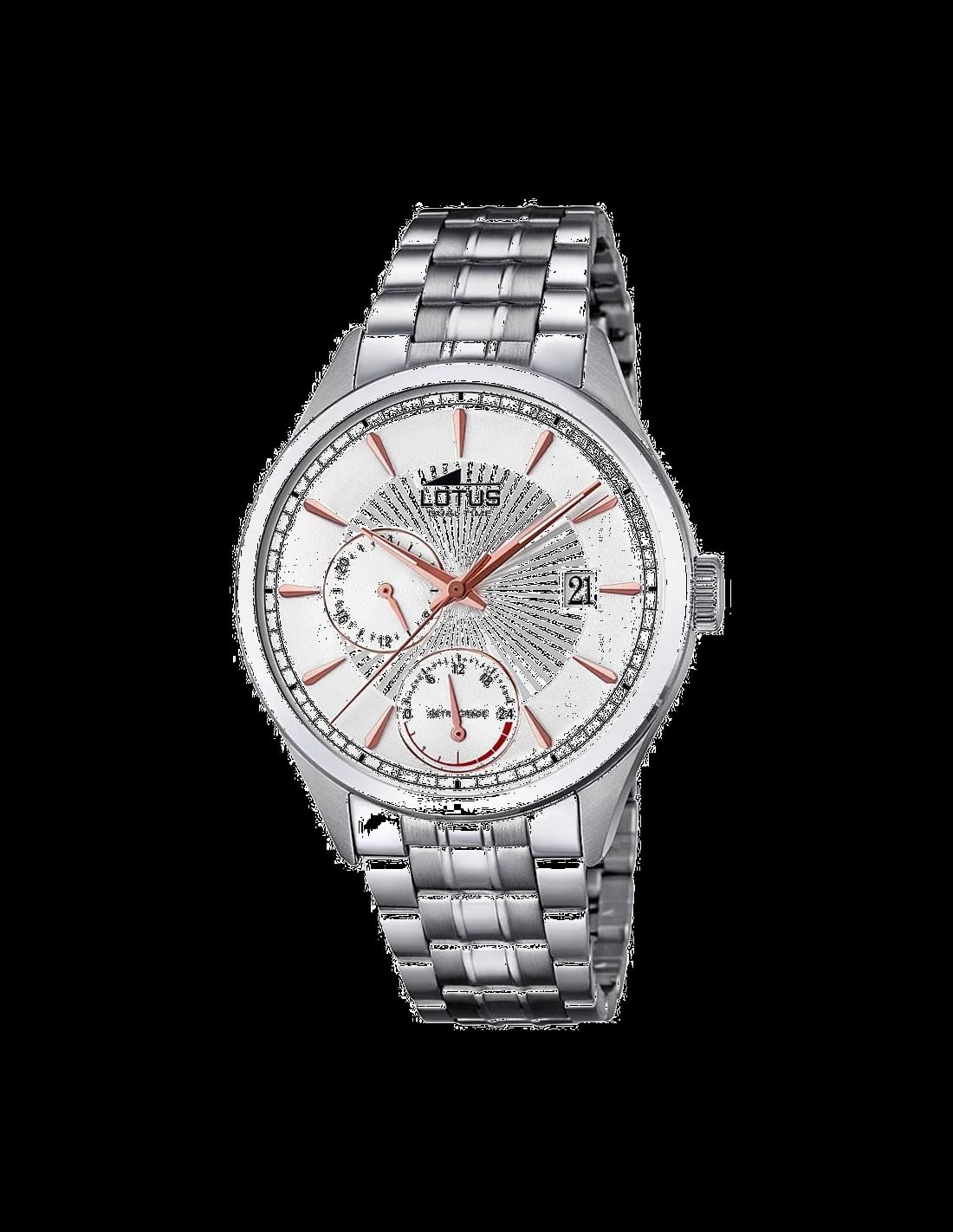 Montre Lotus L18213/5 cadran bleu soleil, acier brossé, style classique moderne