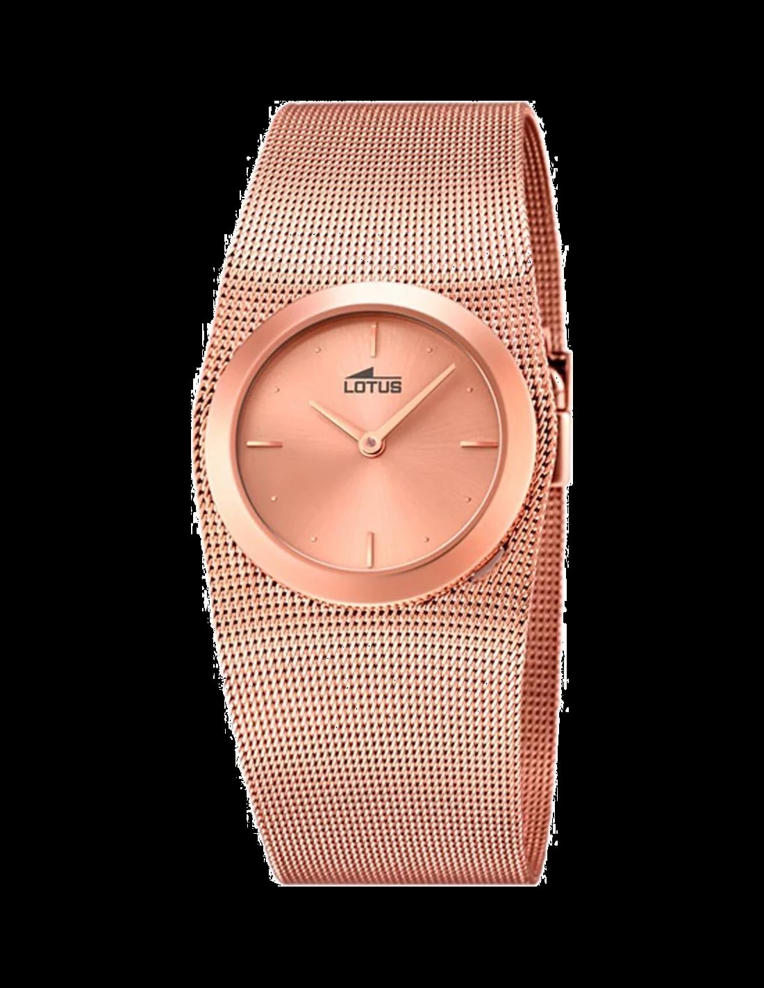 Montre Lotus L18297/1 cadran or rose soleil avec index bâtons et aiguilles assorties