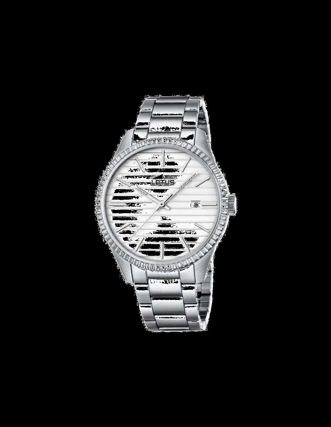 Montre Lotus L18299/1 cadran argenté soleillé, aiguilles et index bâton, style classique et sobre