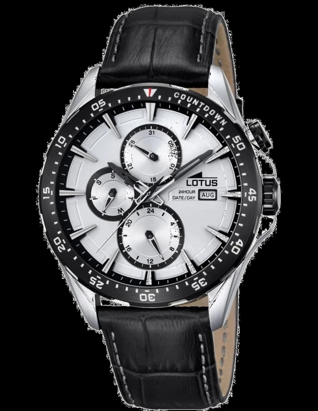Montre Lotus L18312/1 noir au cadran noir mat, style sport chic sobre