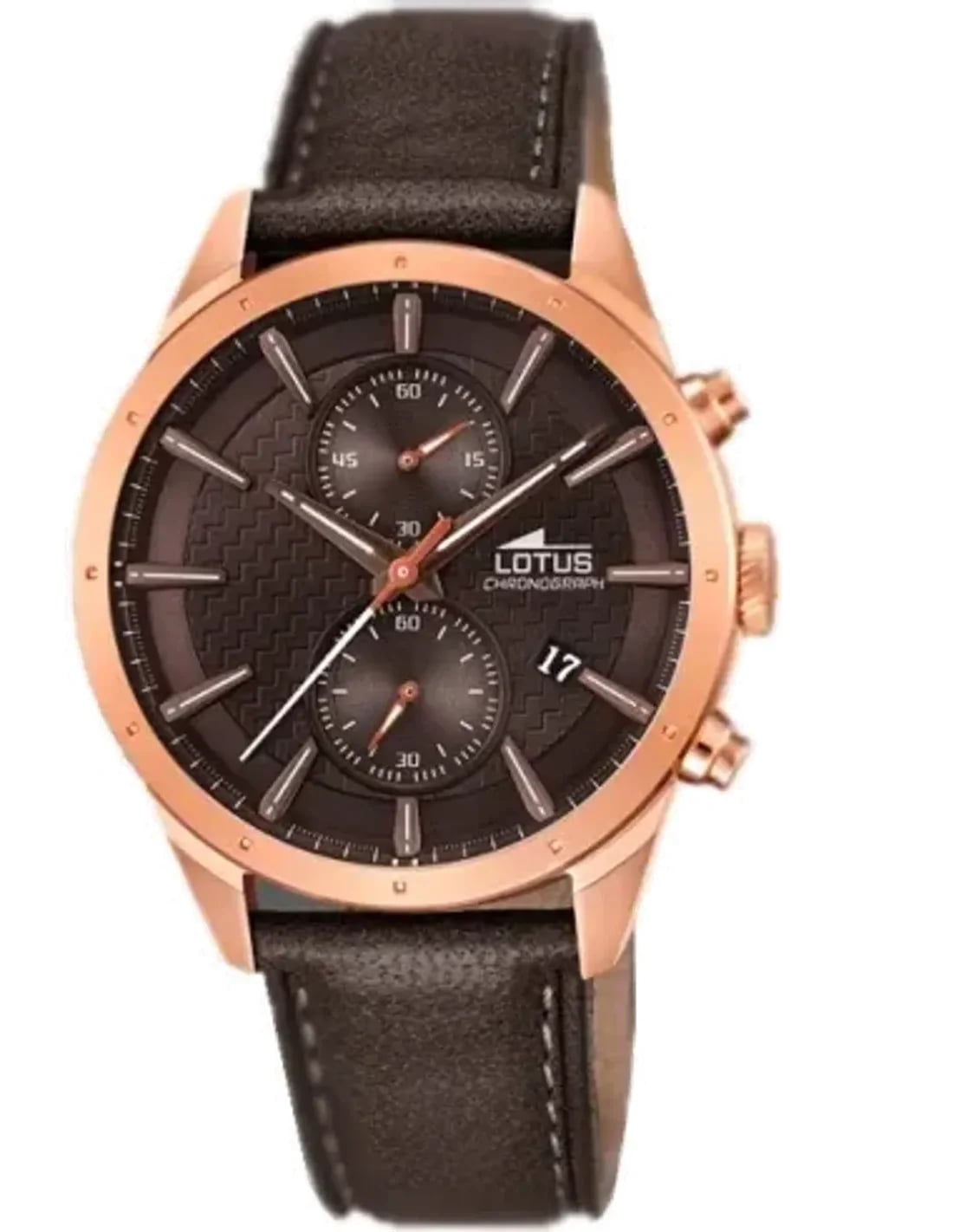 Montre Lotus L18314/1 au cadran marron soleillé avec compteurs chrono et date à 4h30