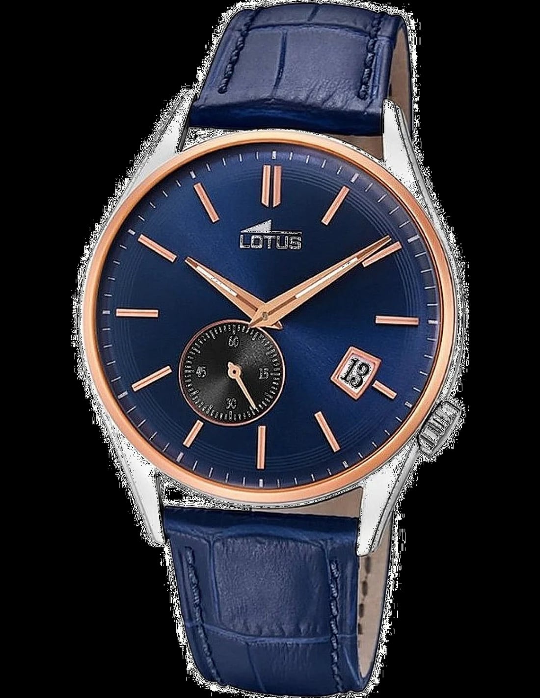 Montre Lotus L18356/2 au cadran bleu soleil et index bâton argentés pour un style sport-chic