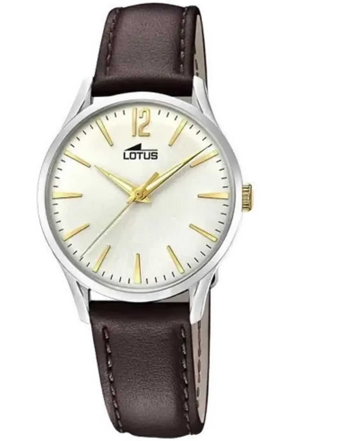 Montre Lotus L18406/1 cadran marron soleil avec index bâtons et aiguilles dorés