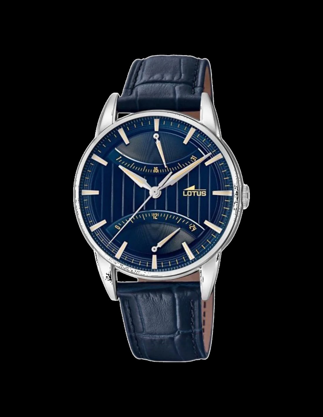 Montre Lotus L18429/3 au cadran noir mat avec index bâtons et aiguilles argentées, style sport chic