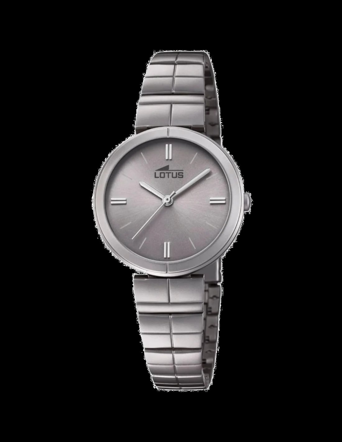 Montre Lotus L18433/1 au cadran gris soleillé avec index bâtons et aiguilles argentées, style épuré et moderne