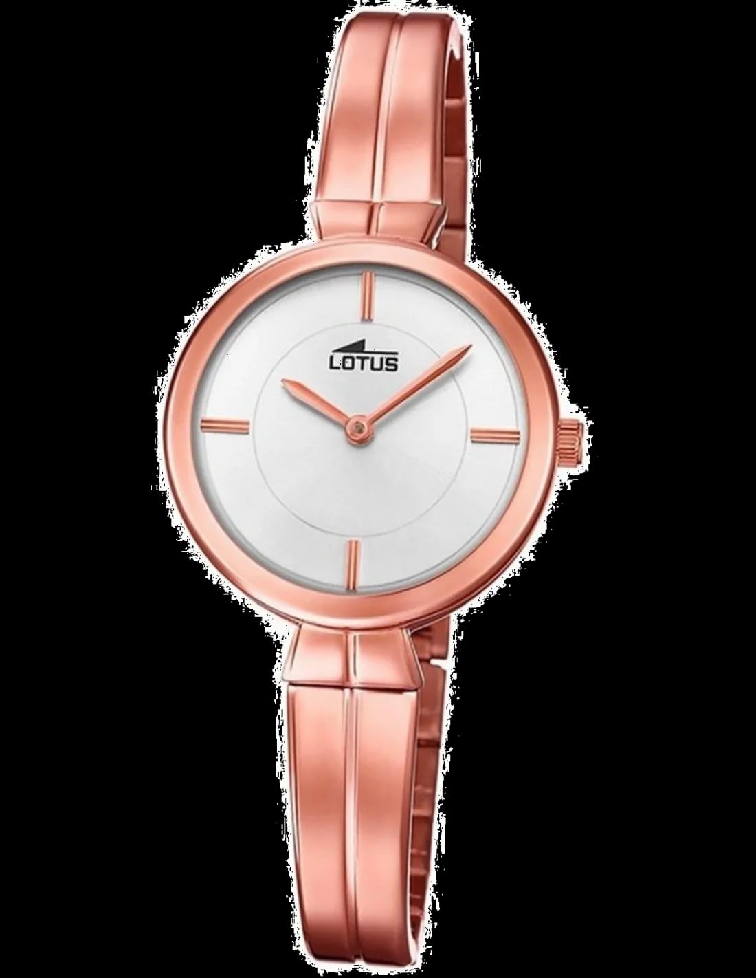 Montre Lotus L18441/1 cadran or rose soleillé avec index bâtons et aiguilles dorées, style chic et minimaliste