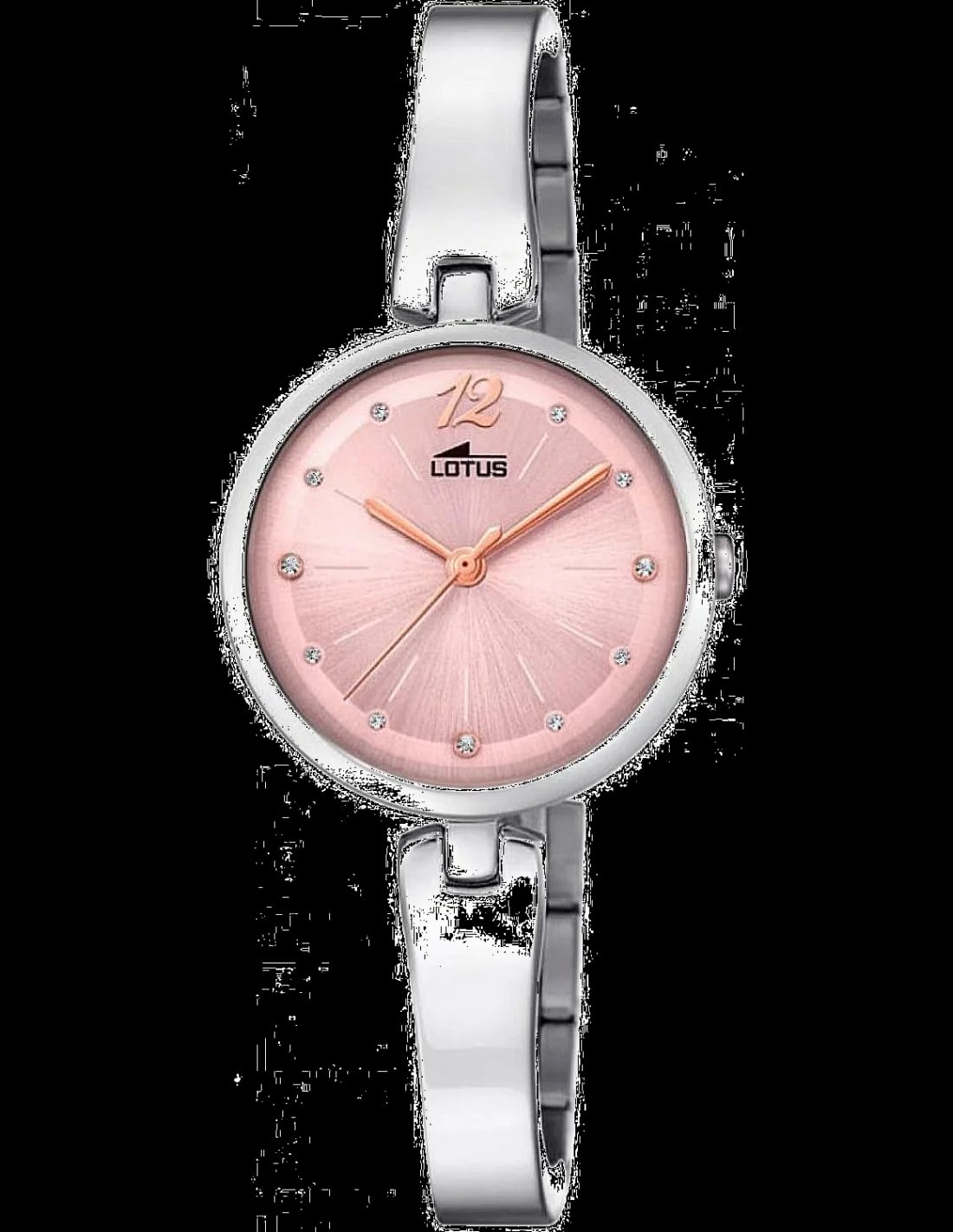 Montre Lotus L18445/2 au cadran argenté soleillé avec index bâtons et aiguilles facettées, style chic et minimaliste