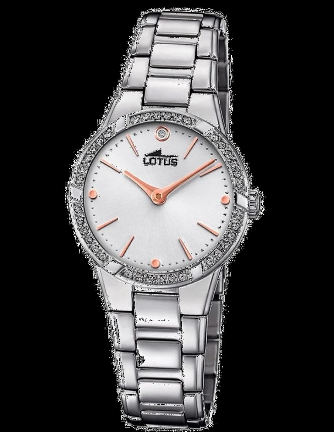 Montre Lotus L18454/1 cadran blanc nacré, aiguilles dorées et index romains, style classique élégant