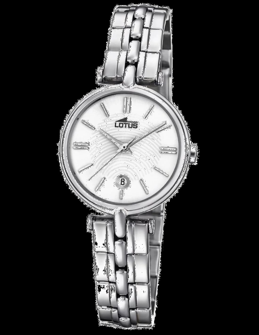 Montre Lotus L18456/1 argentée au cadran blanc perle et index dorés, style élégant et féminin