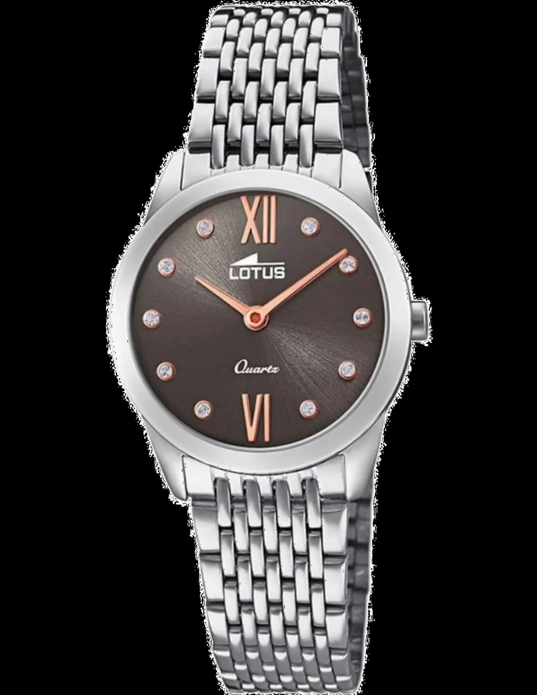 Montre Lotus L18476/2 au cadran blanc épuré, aiguilles dorées fines et index bâtons minimalistes