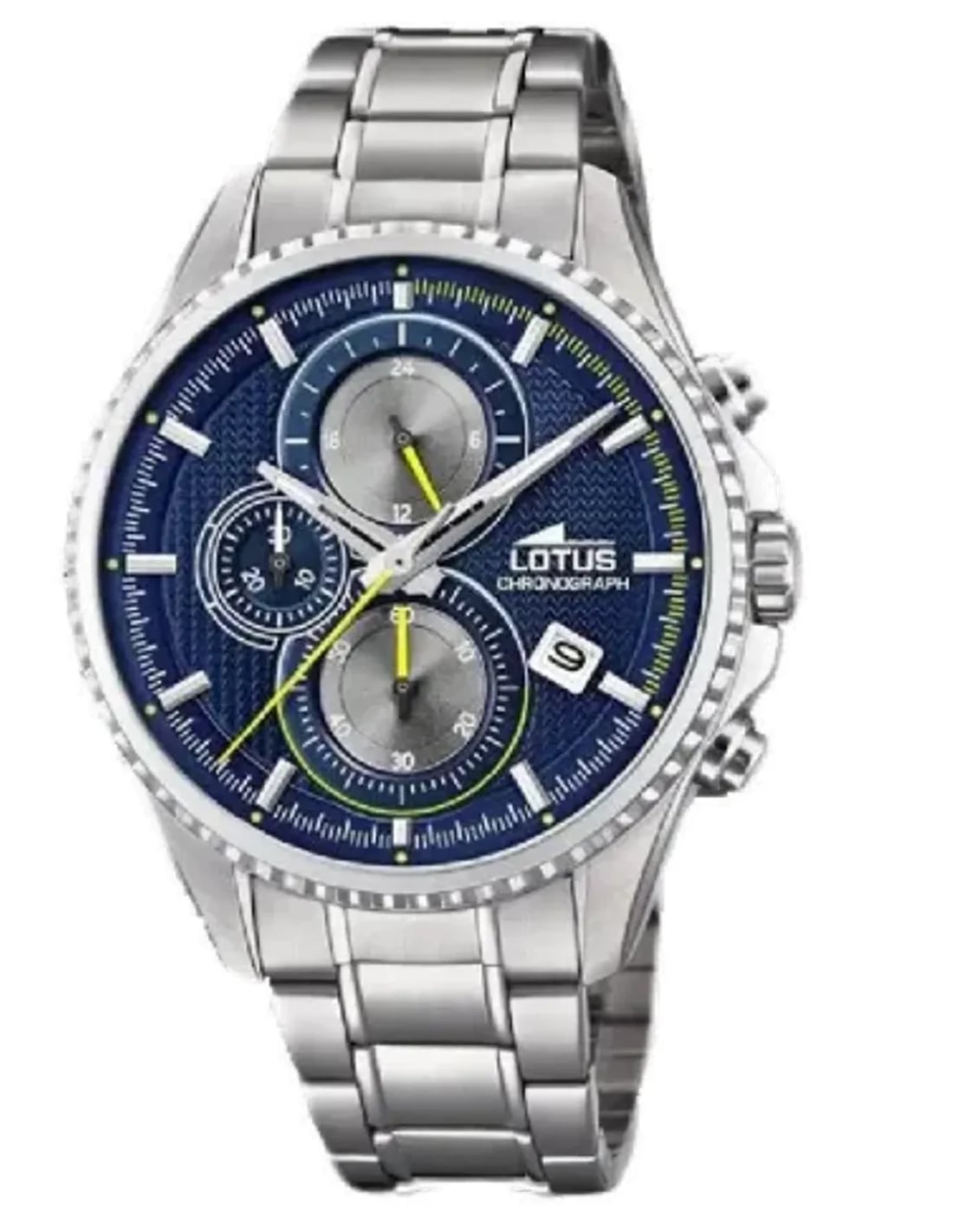 Montre Lotus L18526/3 cadran noir soleil, acier brossé, look sport-chic