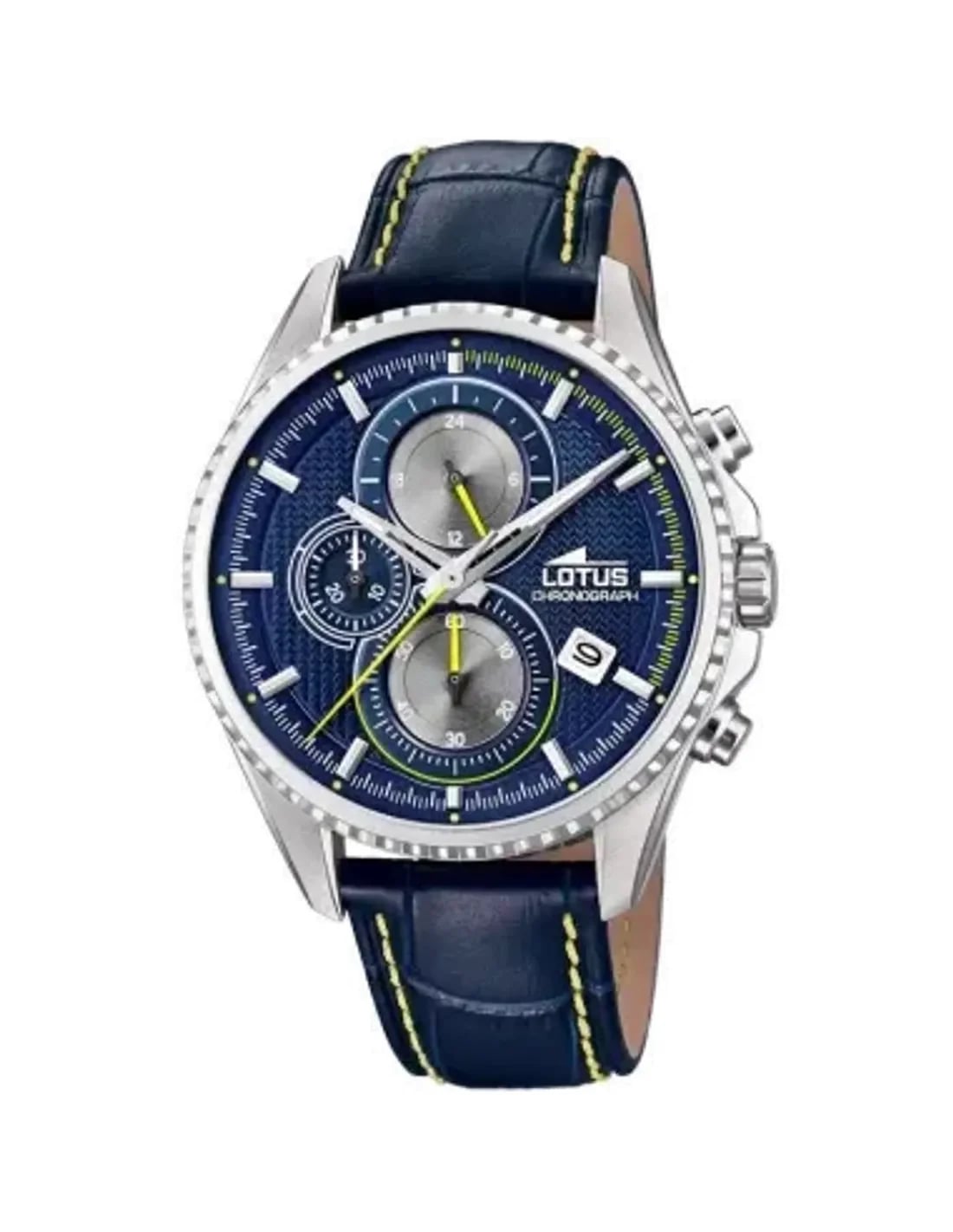 Montre Lotus L18527/3 cadran bleu minimaliste, aiguilles argentées, index bâtons, style épuré et moderne