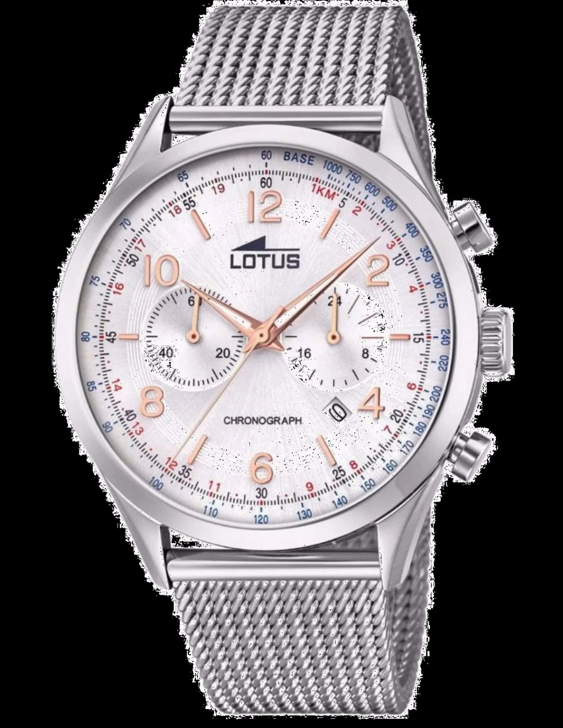 Montre Lotus L18555/1 cadran bleu soleil, aiguilles argentées et index bâtons, style classique et lisible