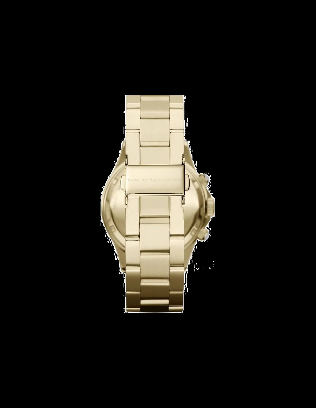 Détail cadran Marc Jacobs MBM3188 compteur chrono 3h-9h, aiguilles luminescentes noires