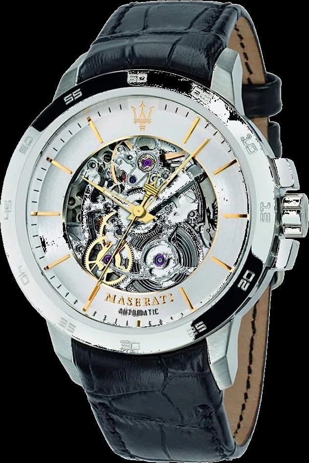 Montre Maserati R8821119002 homme cadran argent bracelet cuir