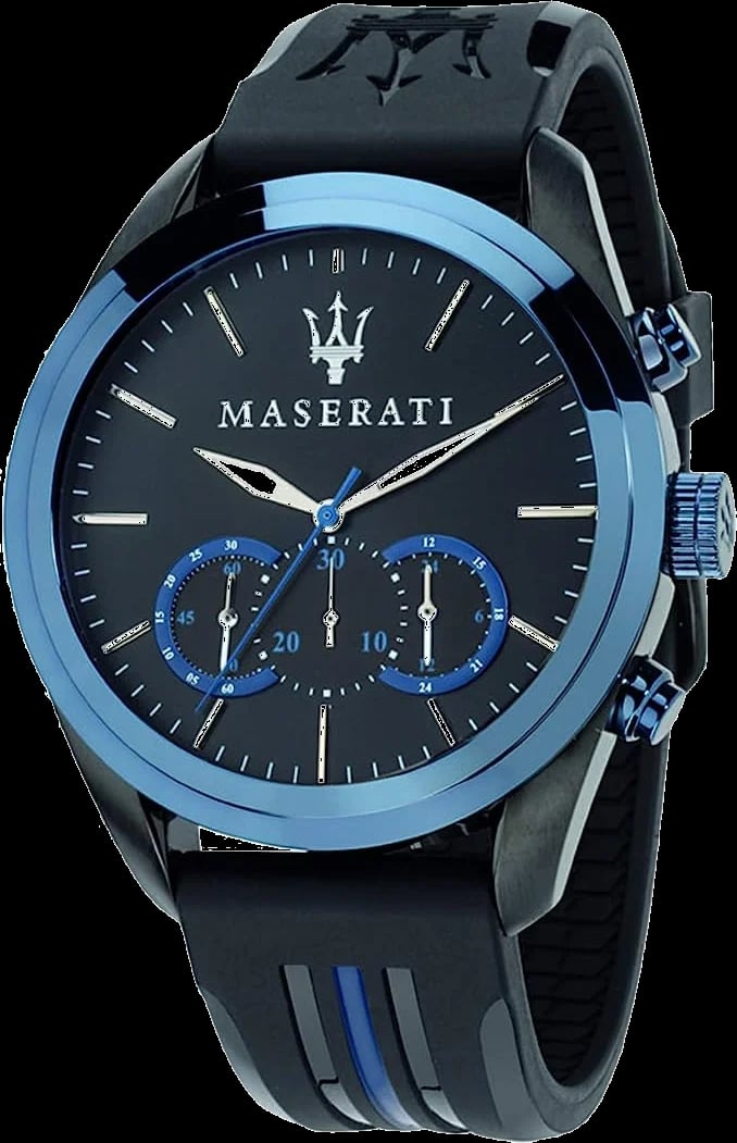 Montre Maserati R8871612006 homme cadran noir bracelet caoutchouc / silicone