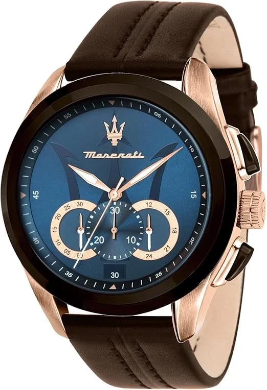 Montre Maserati R8871612024 homme cadran bleu bracelet cuir
