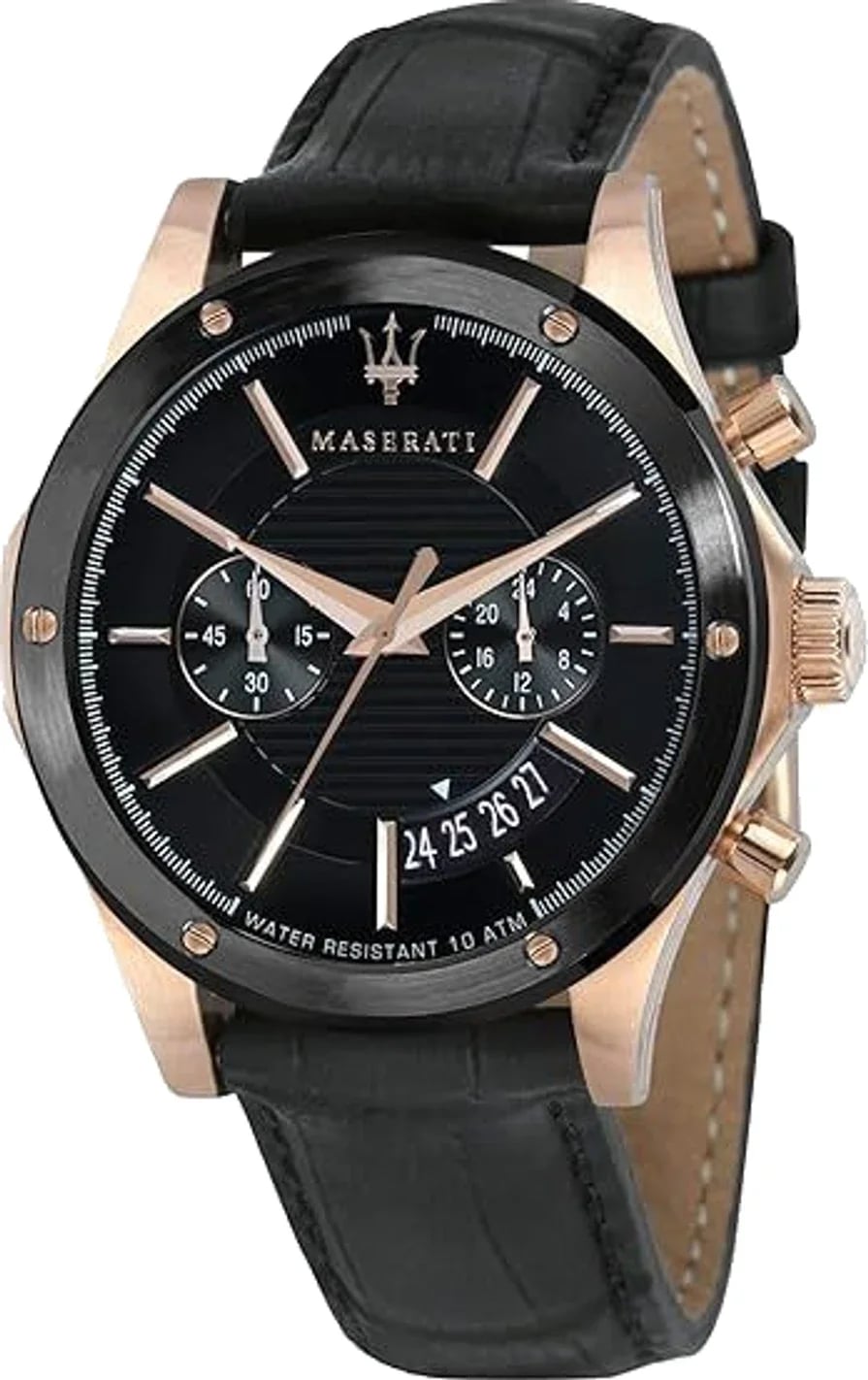 Montre Maserati R8871627001 homme cadran noir bracelet cuir
