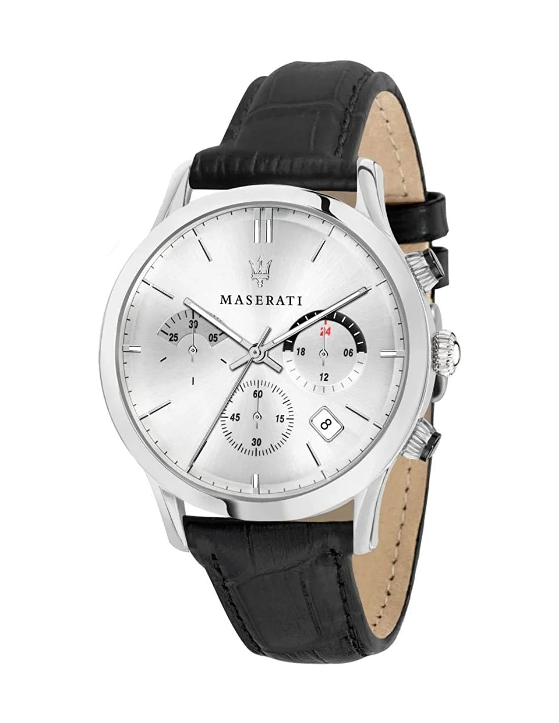 Montre Maserati R8871633001 homme cadran argent bracelet cuir