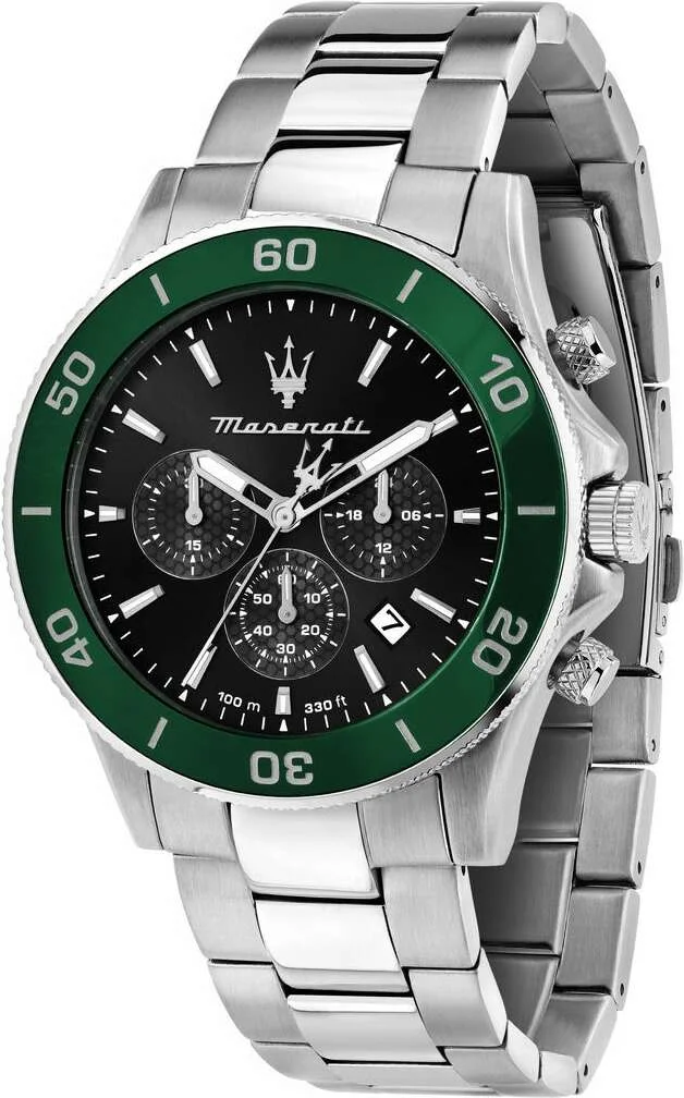 Montre Maserati R8873600008 Acier Argenté et Cadran Noir Multifonctions