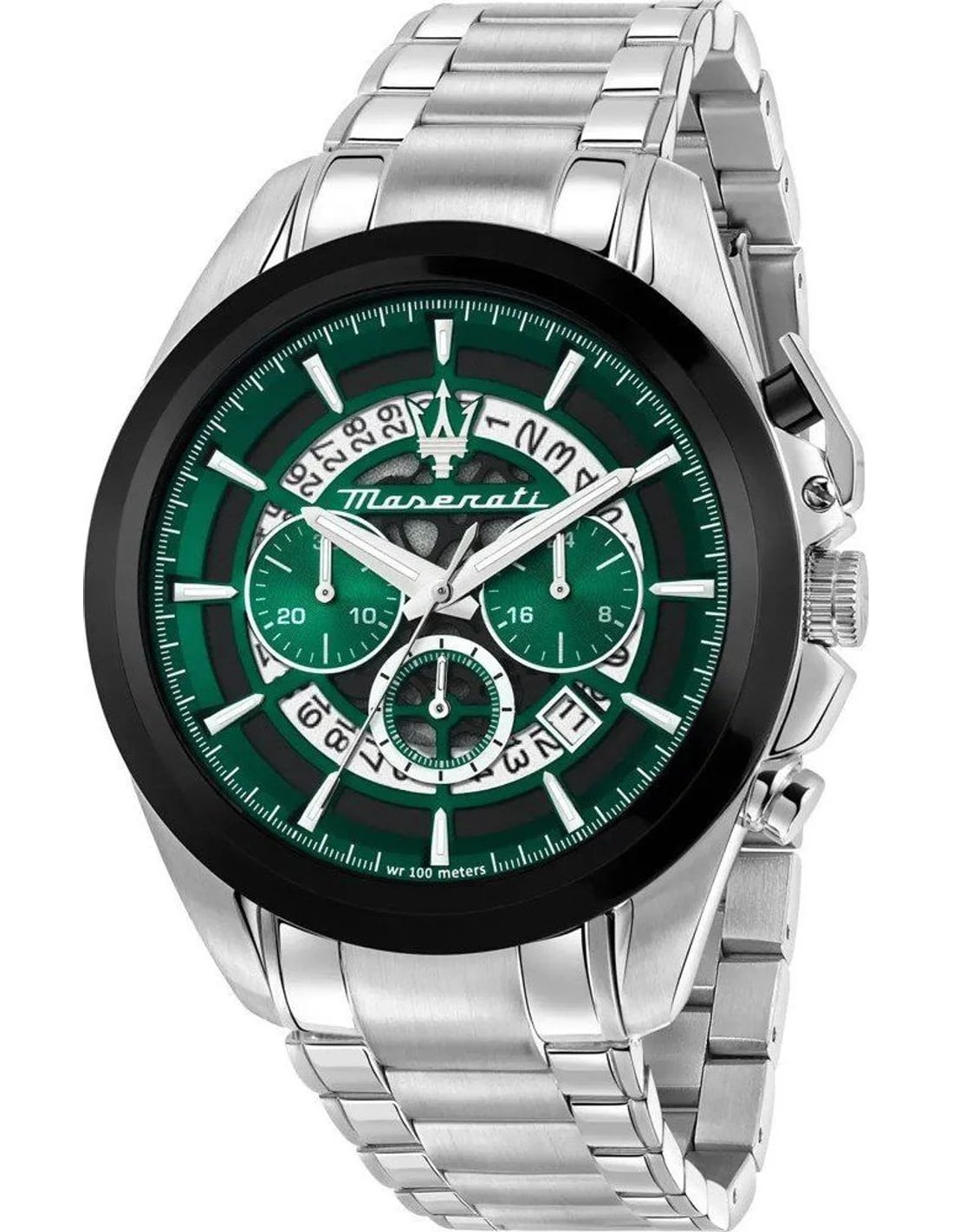 Montre Maserati R8873612060 homme cadran vert bracelet acier