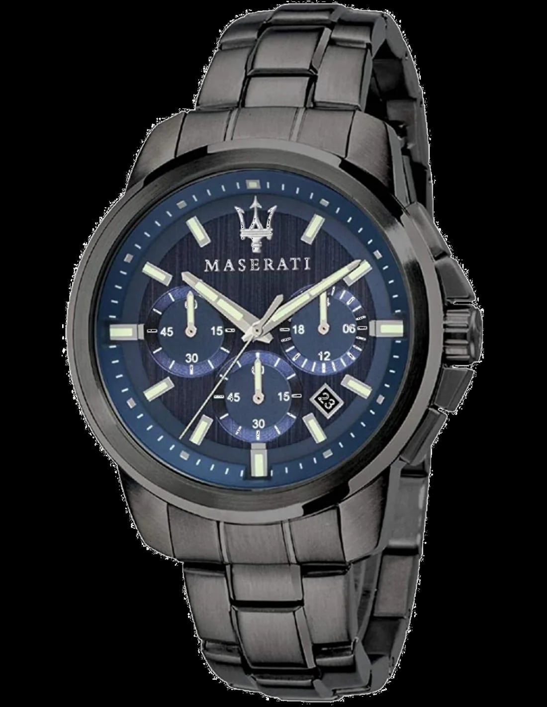 Montre Maserati Successo R8873621005 homme cadran bleu acier noir 44mm