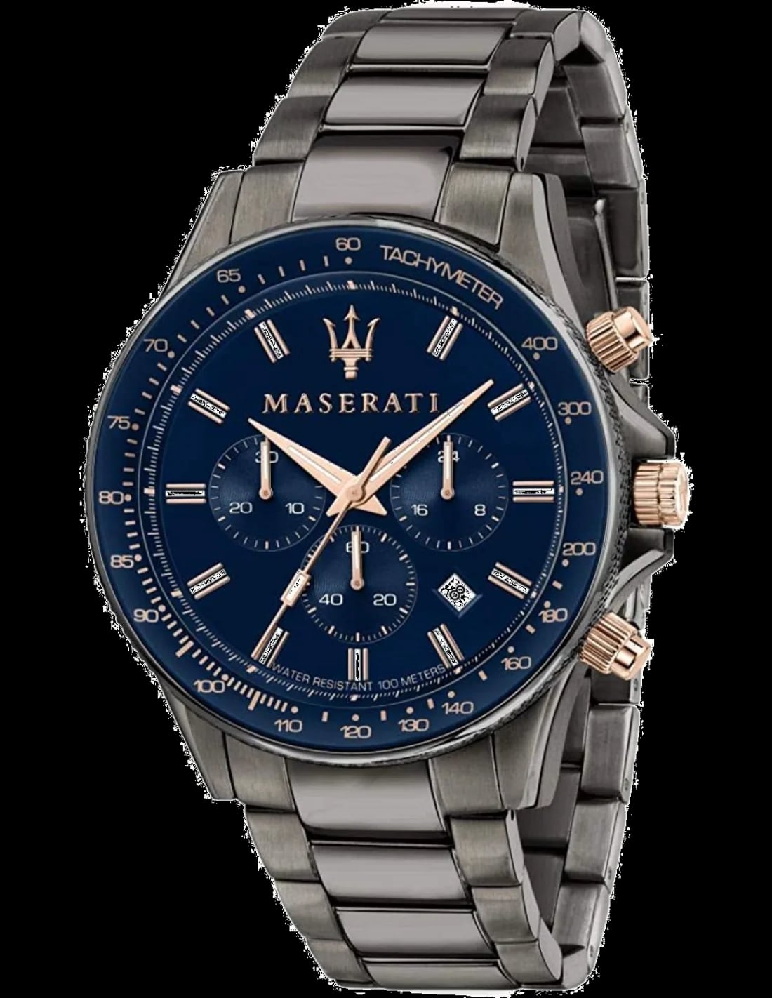 Montre Maserati Sfida R8873640001 homme cadran bleu acier gris