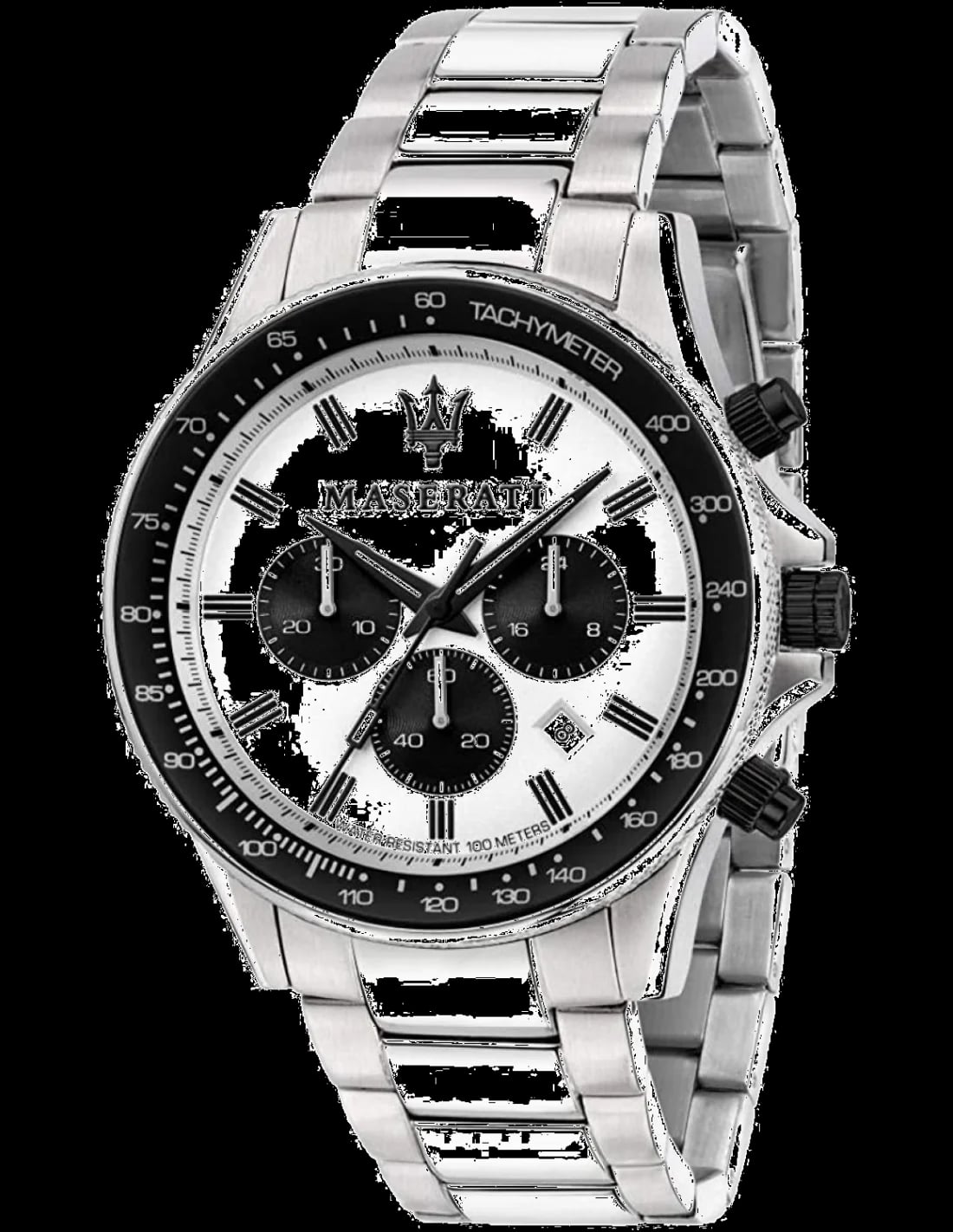 Montre Maserati R8873640003 homme cadran argent bracelet acier inoxydable
