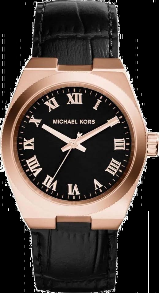 Montre Michael Kors MK2358 cadran soleil chocolat avec index bâtons argentés et aiguilles dorées, style chic décontracté