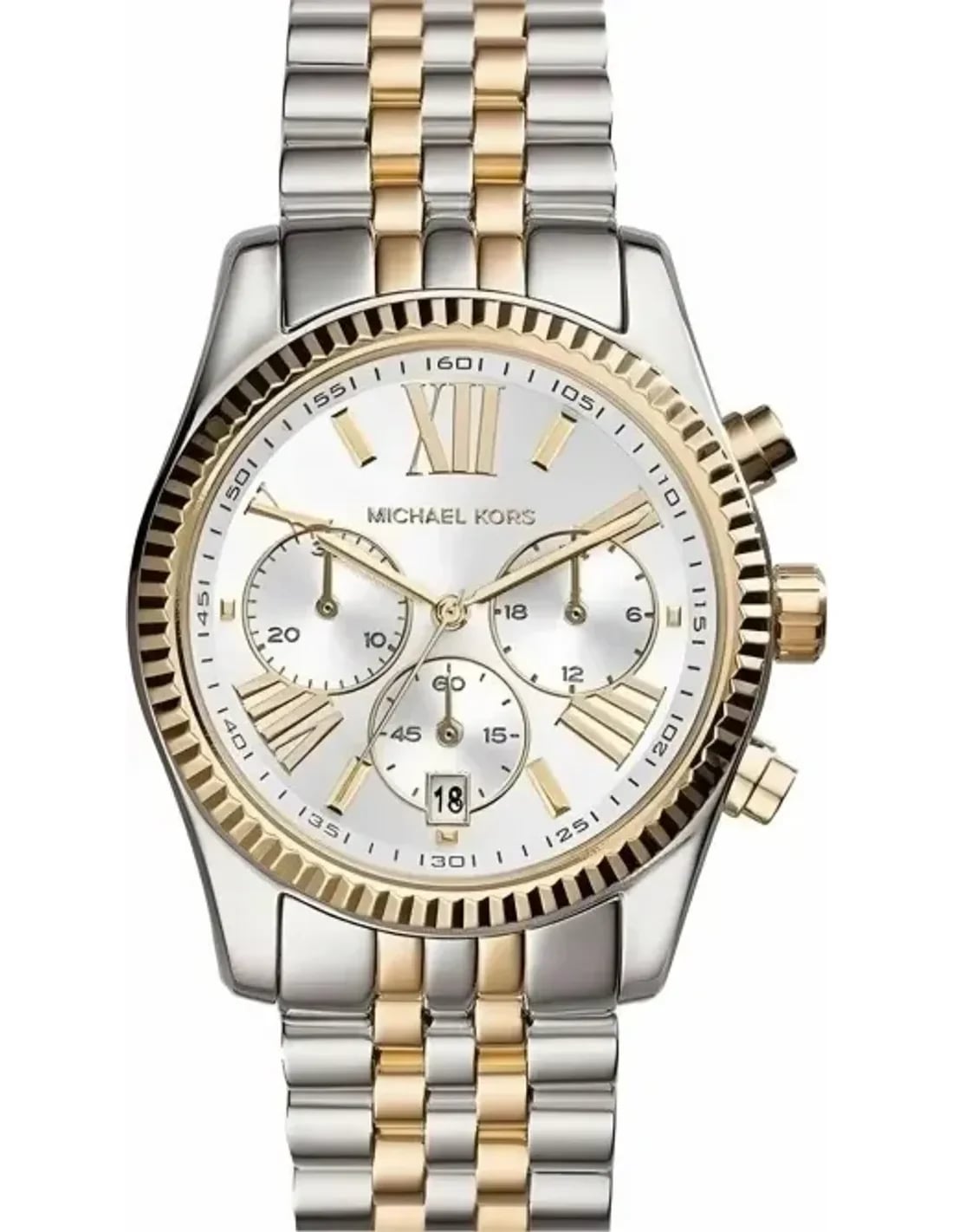 Montre Michael Kors MK5955 Lexington chronographe femme cadran argent acier
