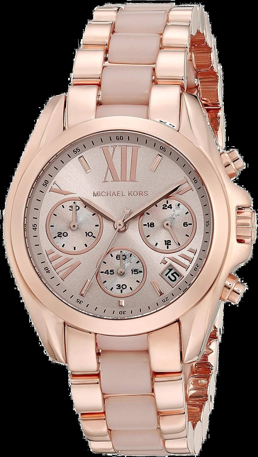 Montre Michael Kors MK6066 au cadran blanc nacré avec index dorés, style chic et décontracté