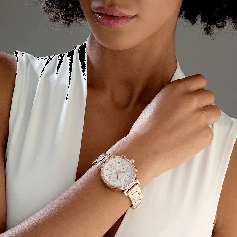 Montre Michael Kors MK6576 femme détail cadran nacre