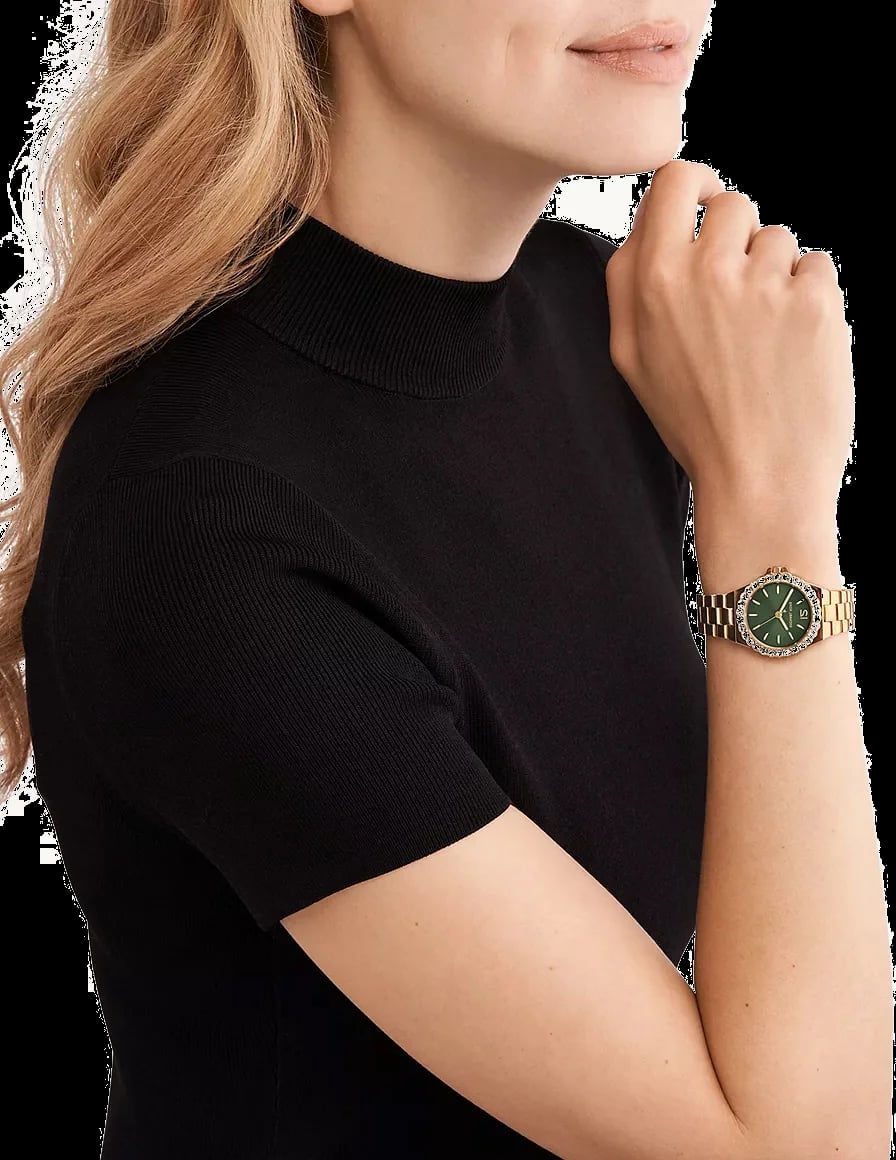Montre Michael Kors Lennox MK7395 verso boîtier or boucle déployante