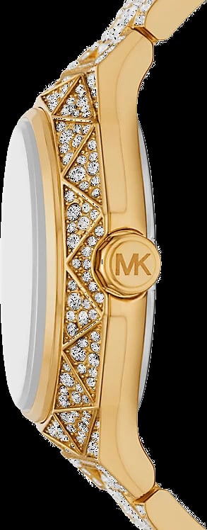 Montre Michael Kors MK7398 Raquel profil bracelet acier or boucle déployante