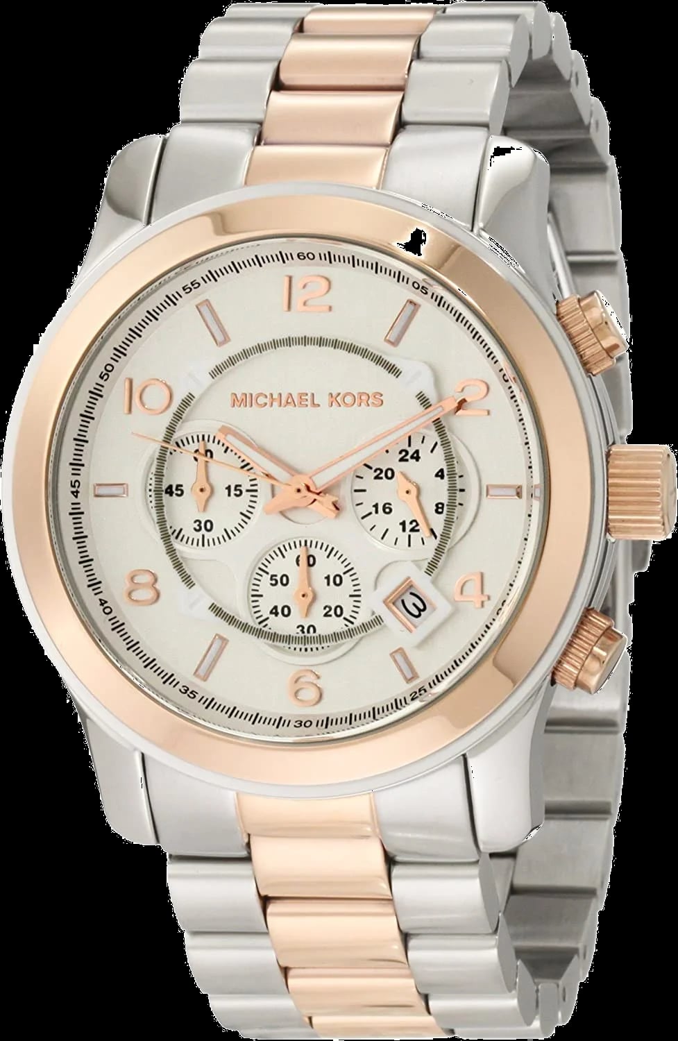Montre Michael Kors MK8176 homme cadran blanc bracelet acier inoxydable