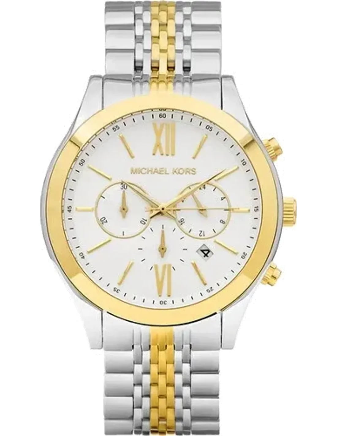 Montre Michael Kors MK8306 homme cadran blanc bracelet acier inoxydable