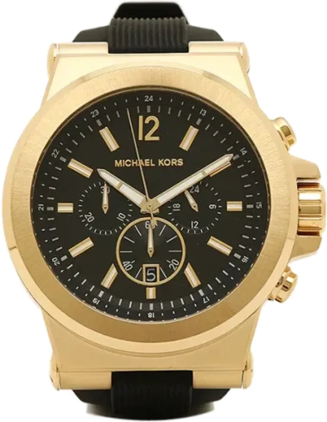 Montre homme Michael Kors MK8445 Dylan chronographe cadran noir bracelet caoutchouc