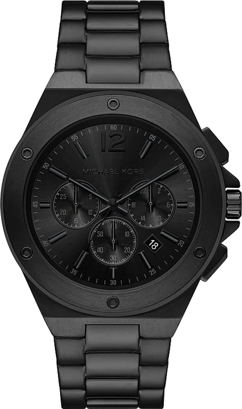 Montre Michael Kors MKO1234 homme cadran noir bracelet acier